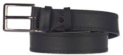 Gaston 3, 5 cm széles szélein 2x varrott fekete bőr öv, 110 cm Gaston (3,5x110 2x varrott fekete)