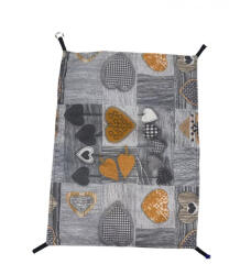  Hinta görényeknek 33x21cm - Szürke - sárga szívekkel - KICSI