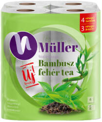 Müller wc-papír 8 tekercs 100 lap 4 réteg - Bambusz és Fehér tea