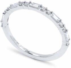 White & Black Amour baguette és brill sorköves gyémánt gyűrű - 0, 42 karát (AU13870)