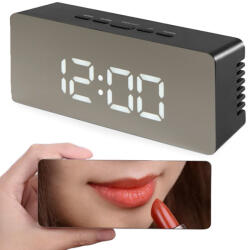 Verk Group Óra ébresztőóra hőmérő tükör led riasztás dátum 4in1 (01457_CZ)