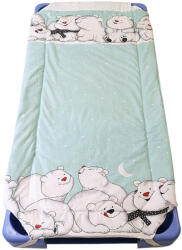  Jeges-maci mintás / óvodai gumifüles töltött lepedő halvány menta