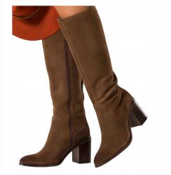 Sergio Leone Női Bakancs Barna Bőr Térdig érő Elegáns Magassarkú R 40 (7101590000401)