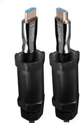 Lindy Kábel HDMI 2.1 HDMI - HDMI, AOC Hybrid, Armoured, Páncélozott, 8K@60Hz, M/M, 10m, fekete (38527)