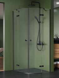 NEW TRENDY Kalibra BLACK két ajtós íves zuhanykabin Méret: K-5129 80x80x195