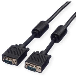 Roline kábel VGA HQ + Ferrite + DDC, HD15, M/M, 15m, fekete (11_04_5665-2)