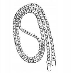 EdiBazzar Öv Ezüst színű táskapánt, hosszú fém lánc, erős páncélszövésű (Pasek Srebrny do torebki torby łańcuch)