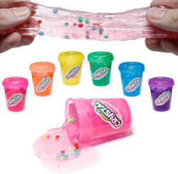 PUCKATOR Slime 7cm-es műanyag palackban, gyöngyökkel, 6 féle változat (PCT-TY817)