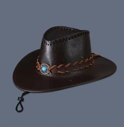  Cowboy kalap férfi sötétbarna vadnyugat texas öko bőr 57 cm (741545005487)