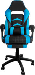 AGA irodai szék fekete - világoskék lábtartóval (MR2040SkyBlue)