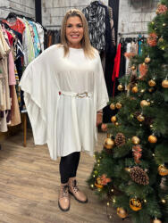 Gardrobom Iringó Fehér Poncsó