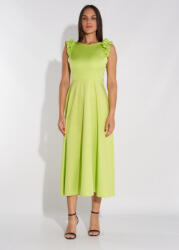 Envy Vállán fodros hátul kötős egyszínű midi ruha