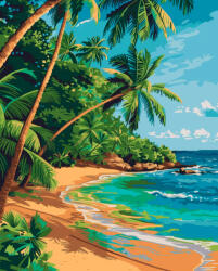 Alkotásutca Napos trópusi sziget - Számfestő készlet kereten 40x50