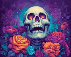 Alkotásutca Virágcsontváz - Számfestő készlet kereten 40x50