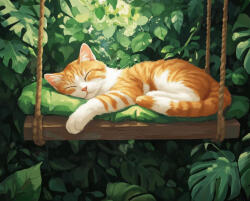 Alkotásutca Hintacica - Számfestő készlet kereten 40x50