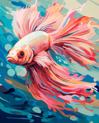 Alkotásutca Színes trópusi hal - Számfestő készlet kereten 40x50