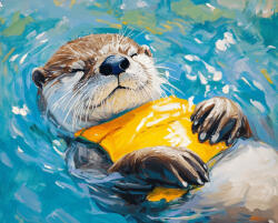 Alkotásutca Álmodozó vidra - Számfestő készlet kereten 40x50