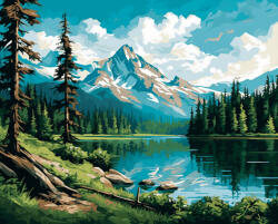 Alkotásutca Hegyi tó csendje - Számfestő készlet kereten 40x50