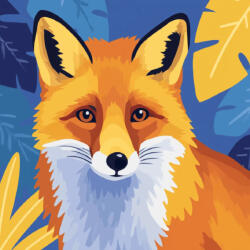 Alkotásutca Róka - Számfestő készlet kereten 40x40