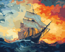 Alkotásutca A hullámok ura - Számfestő készlet kereten 40x50