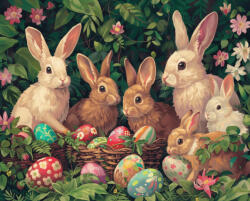 Alkotásutca Nyuszi család - Számfestő készlet kereten 40x50