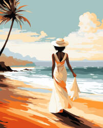 Alkotásutca Óceánparti séta - Számfestő készlet kereten 40x50