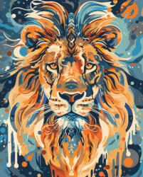 Alkotásutca Absztrakt oroszlán - Számfestő készlet kereten 40x50