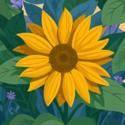 Alkotásutca Napraforgó sugarak - Számfestő készlet kereten 40x40