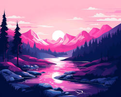 Alkotásutca Bíborvidék - Számfestő készlet kereten 40x50