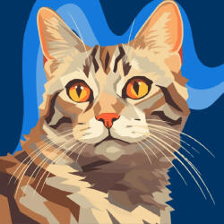 Alkotásutca Geometrikus cica portré - Számfestő készlet kereten 40x40