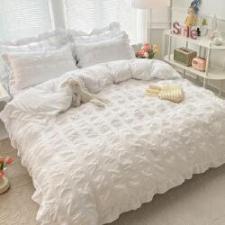 Dormy Ágyneműhuzat kreppelt 6 részes, Amon, Finom pamut (flanel), Fehér (JO2207)