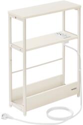 VASAGLE Oldalsó asztalka konnektorral, Vasagle, fehér, 45x18x58 cm (LET335W02)