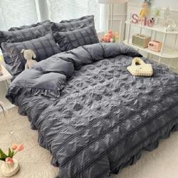 Dormy Ágyneműhuzat kreppelt 6 részes, Amon, Finom pamut (flanel), Szürke (JO-37999)