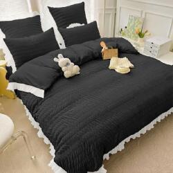 Dormy Ágyneműhuzat kreppelt 6 részes, Damma, Finom pamut (flanel), Fekete (JO-37992)