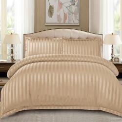 Dormy Ágyneműhuzat-garnitúra 4 részes, Damasc Stripe, Finom pamut (flanel), Bézs (PRVDMSEL-70994)