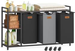 Vasagle Szennyeskosár, Vasagle, fekete, 150 L, 117 x 33 x 80.5 cm (BLH312B01-LR)