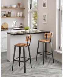 Vasagle Bárszék szett 2 darabos, Vasagle, barna-fekete, 102.2x45.4x45.4 cm (LBC078B01-LR)