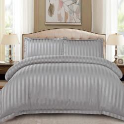 Dormy Ágyneműhuzat-garnitúra 4 részes, Damasc Stripe, Finom pamut (flanel), Világosszürke (PRVDMSEL-71001)