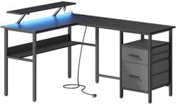 VASAGLE Íróasztal, Vasagle, fekete, 150x120x89 cm (LWD095B01)