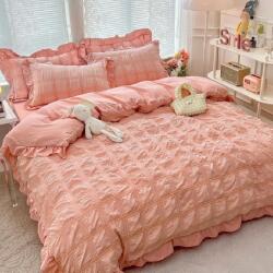 Dormy Ágyneműhuzat kreppelt 6 részes, Amon, Finom pamut (flanel), Rózsaszín (JO-38004AMPI)