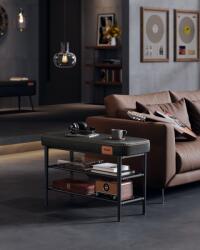 VASAGLE Előszobai pad tárolórekesszel, Vasagle, fekete, 80x30x50 cm (LSB054B01-LR)