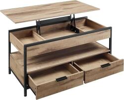 VASAGLE Bővíthető dohányzóasztalka Vasagle, barna, 100x50x48 cm (LCT209K02-LR)