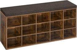 VASAGLE Cipőtárolós pad, Vasagle, barna, 105x30x48 cm (LHS15BX)