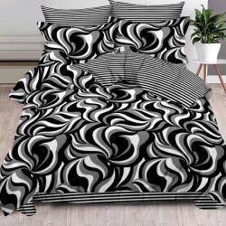 Pucioasa Ágyneműhuzat Black Illusion, finom pamut (flanel), 6 részes (JHN6PCL-78406)