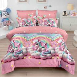 Dormy Lenjerie 3D Unicorn curcubeu V2 cu 6 Piese (Finet) (JHN-3D-79866)