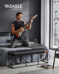 VASAGLE Előszobai pad, Vasagle, fekete, 120x40x45 cm (LOM073B01-LR)