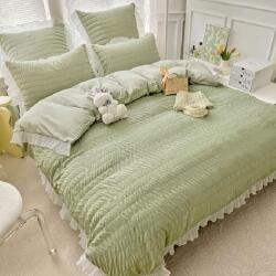 Dormy Ágyneműhuzat kreppelt 6 részes, Damma, Finom pamut (flanel), Zöld (JO-37995)