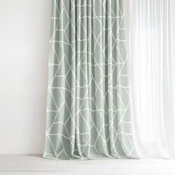 Goldea pamut függöny - mozaik minta zsálya alapon 180x150 cm