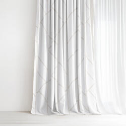 Goldea pamut függöny - geometriai vonalak fehéren 140x150 cm