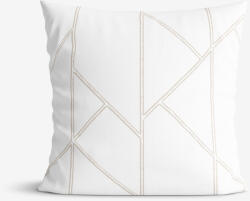 Goldea față de pernă 100% bumbac - linii geometrice pe alb 50 x 50 cm